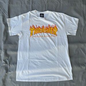 Thrasher White Tee with Black Label